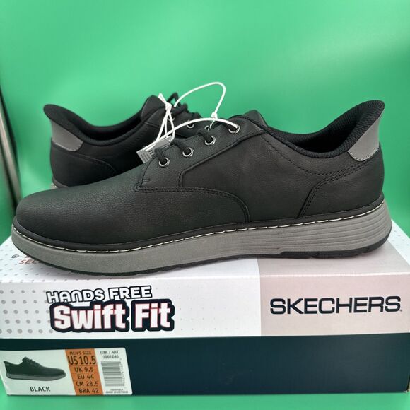 Skechers Hands Free Swift Fit Men’s 10.5 Black Waterproof Casual Lace Sneakers main image 11